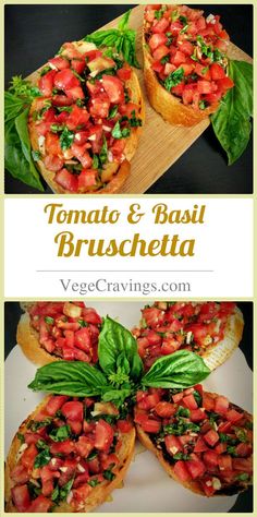 tomato and basil bruschetta is an easy appetizer to serve on toasted bread