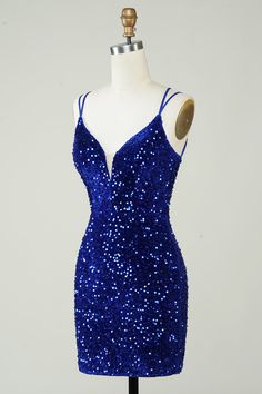 Dark Blue Sparkly Hoco Dress, Blue Formal Dress Short, Royal Blue Sequence Short Dress, Dark Blue Sequin Dress Short, Blue Glitter Dress Short Tight, Blue Sequin Bodycon Homecoming Dress, Royal Blue Hoco Dress, Blue Hoco Dress, Bodycon Dress Homecoming