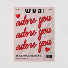 a piece of paper that says kapa delta above you adore you above you