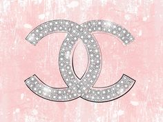 a chanel logo on a pink background