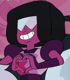 an animated character holding a heart in her hands