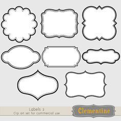 a set of blank labels and frames for your text or image on a gray background