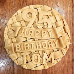 an image of a birthday cake made out of pie crusts