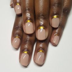 Gold Cuticle Nail Art, Minimalist Gold Nail Art, Short Manicured Nails, Beauty Nails Design, Her Nails, Nails Black, Minimalist Nails, Beauty Nail