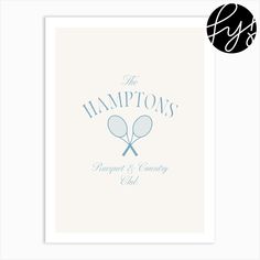 the hamptons logo with two tennis rackets