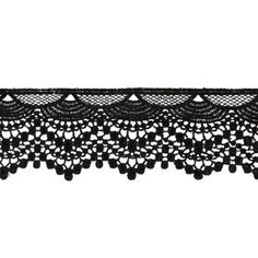 a black lace trim on white background