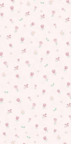 a wallpaper with pink flowers and green leaves on the bottom half of it,