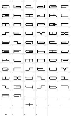 an old style alphabet with numbers and symbols