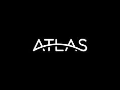 the atlas logo is shown on a black background