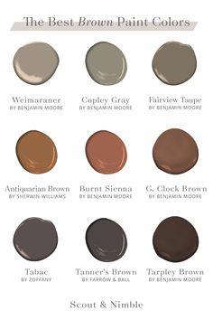 the best brown paint colors to use in your home or office, including neutrals and browns