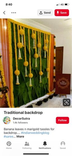 an instagram page for traditional backdrop decor