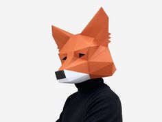 Low Poly Metamask Mask - DIY Paper Craft Project. There's no need to wait! Instantly download, print, and make this cute DIY low poly paper Metamask mask right in your own home with our printable mask pattern template! This paper craft project comes with detailed instructions. Subscribe and get 10% off your order. http://bit.ly/2CA6Q8U The instant download includes full instructions and the printable pattern pieces you'll need to make this full-head Metamask mask! With a few basic supplies that Low Poly Mask, Printable Mask, Orange Sheets, How To Build Steps, Scissors Crafts, Printable Masks, Mask Template, Pattern Template, Mask Pattern