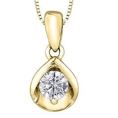 Yellow Gold Canadian Diamond Solitaire Pendant Necklace. Round Diamond Necklace With Bail, Diamond Solitaire Pendant, Solitaire Pendant Necklace, Thai Art, Solitaire Pendant, Yellow Gold Chain, Diamond Pendant Necklace, Diamond Solitaire, Chain Lengths