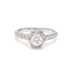 an antique style diamond engagement ring