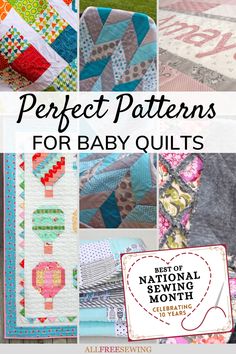 baby quilts with the words perfect patterns for baby quilts