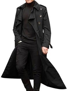 Arrives by Fri, Jan 21 Buy Mens Overcoat Winter Full Length Trench Coat Warm Long Jacket Formal Outerwear at Walmart.com Waterproof Trench Coat, Man's Overcoat, Mens Overcoat, Classic Trench Coat, Trench Coat Men, Coat Men, Long Trench, Long Trench Coat, Double Breasted Jacket