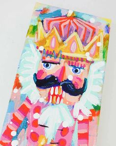 a painting of a man with a mustache and a crown on top of his head