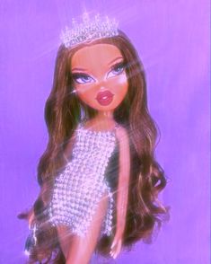 a barbie doll wearing a dress and tiara