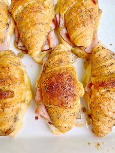 ham and cheese wrapped in puff pastry on a plate