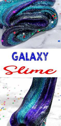 galaxy slime is an easy science experiment for kids to learn how to make it