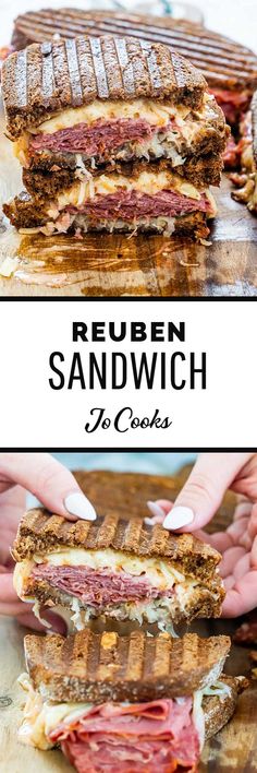 This Reuben Sandwich is a classic American hot sandwich loaded with corned beef, sauerkraut and thousand island dressing! It's super satisfying and super easy to make. #reubensandwich #reuben #sandwich #recipe Panini Ideas, Reuben Sandwich Recipe, Reuben Sandwich Classic, Air Fryer Recipes Beef, Steak Sandwich Recipes, Macro Nutrition, Beef Steaks, Thousand Island