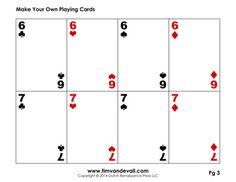 an image of playing cards with the words make your own playing cards written in red