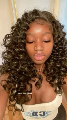 Big Curly Braids, Long Curly Wig Hairstyles, Dyed Hair Inspiration, Hairdos For Curly Hair, Hair Ponytail Styles, Hair Laid, Dope Hairstyles, Sew In