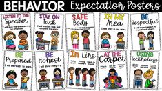 the behavior posters for students to use in their speech and writing skills, including reading