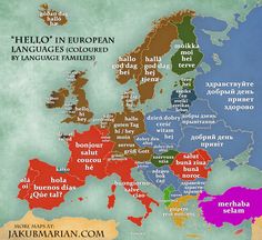 a map showing the languages in europe