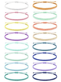 PRICES MAY VARY. BOHO STRING BRACELETS FOR TEEN GIRLS : You will get a set surfer string bracelets in different color, which is made of braided string and has good water resistance, so it will not fade easily even if you go surfing and swimming. It will be simple and charming that can be matched with any outfit. Enough quantity for you to share with family and good friends. ADJUSTABLE SURFER BRACELET FOR WOMEN : Our boho surfer ankle bracelet is hand-woven and adjustable in size to fit most peop Women Party Favors, Trendy Stuff, Braided Rope Bracelet, Surf Jewelry, Cute Friendship Bracelets, String Bracelets, Bracelet Pack, Surfer Bracelets, Rope Braid