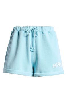 These extrasoft French-terry shorts are made of a cotton blend and topped with a stretchy elastic waist. 2" inseam; 29" leg opening; 12 1/2" front rise; 17" back rise (size Medium) Elastic/drawstring waist 60% cotton, 40% polyester Machine wash, tumble dry High-waisted Cotton Athletic Shorts With Drawstring, Blue Cotton Athletic Shorts For Loungewear, Blue Cotton Shorts With Comfort Waistband, Athleisure Blue Cotton Pajama Shorts, French Terry Shorts, Terry Shorts, Blue Fits, Fabric Gift Bags, Fabric Gifts