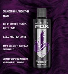 Color Spotlight | Purple Rain – Arctic Fox - Dye For A Cause Arctic Fox Ritual And Purple Af, Arctic Fox Hair Dye On Brown Hair, Purple Rain Arctic Fox Hair, Arctic Fox Hair Dye Combinations Purple, Arctic Fox Purple Rain, Arctic Fox Dye, Artic Fox Hair, Fox Hair Dye, Color Spotlight