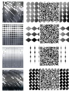 several different types of qr code designs