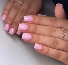 Short Pink Set Nails, Baddie Short Acrylic Nails Pink, Square Acrylic Nails French, Pink Acrylic Nails Short, Pink Short Acrylic Nails, Tamale Sauce, Acrylic Nails French, Light Pink Acrylic Nails, Short Pink Nails