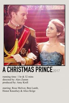 a christmas prince movie poster with an image of a man and woman