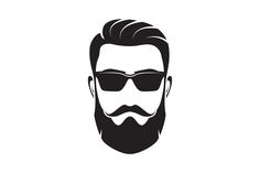 Beard Logo Design, Beard Vector, Beard Illustration, Hellboy Tattoo, Beard Drawing, Beard Logo, Hair Cartoon, Beard Art