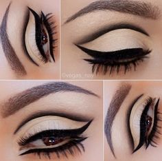 Cat eye   i wish i could do this!! i have not been able to get it right 1960s Makeup, 60s Makeup, Eyeliner Tips, Eyeliner Designs, 70s Makeup, Drag Make-up, Eyeliner Styles, Cosmetology School, Cat Eye Makeup