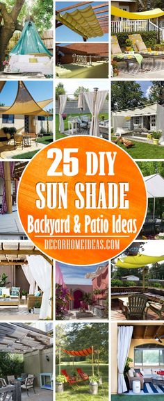 25 diy sun shade backyard and patio ideas for the back yard, front porch or deck