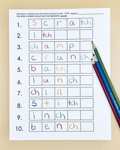 a printable worksheet for children to practice their handwriting and numbers with the help of two pencils