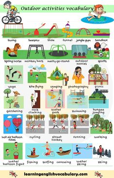 an outdoor activity poster with various activities