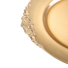 6 Pack | Gold | 13inch Round Baroque Charger Plates | Leaf Embossed Rim Acrylic Charger Plates, Gold Charger Plate, Glass Charger Plates, Rectangle Plates, Gold Chargers, Gold Baroque, Decorative Borders, Square Plates, Charger Plates