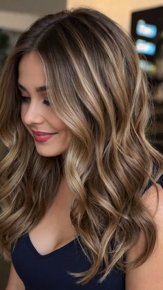 Hair Color From Blonde To Brunette, Balayage Hair Blonde To Brown, Fall Hair For Dark Blonde Hair, Highlight For Brunettes, Dark Blond Hairstyles, Light Brown Hair For Fall, Fall Hair Color For Dark Blonde, Brown Hair Lots Of Blonde Highlights, Fall Blonde Brown Hair Color