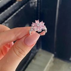 Kawaii Aesthetic Y2K Cute Fairy Pink Cherry Blossom Ring MK Kawaii Store Tanishq Jewellery, Cherry Blossom Jewelry, Cherry Blossom Ring, Kawaii Store, Pretty Engagement Rings, Blossom Jewelry, Gold Jewels Design, Pink Cherry Blossom, Beaded Jewelry Necklaces