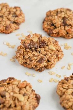 oatmeal cookies are arranged on a baking sheet