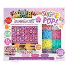 the rainbow loom sugar pop kit is in its box and it's ready to be