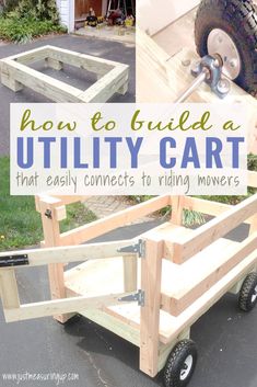 how to build a utility cart that easily connects to riding movers with wheels