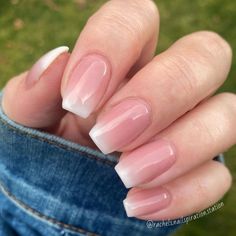 Pink Powder Nails, Cute Gel Nails, Bride Nails, White French, Pink Nail, Dip Powder Nails