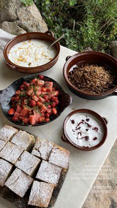 the food is prepared and ready to be eaten on the picnic table with other foods