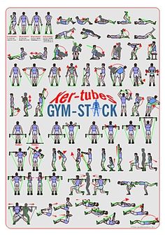 an image of a gym - stack poster with people doing different exercises on the same sheet