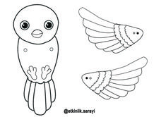 an owl and fish with wings coloring pages for kids, free printable pictures to color